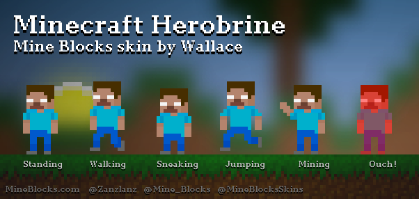 Mine Blocks - Minecraft Herobrine skin by Wallace