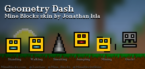 Mine Blocks - Geometry Dash skin by Jonathan Isla
