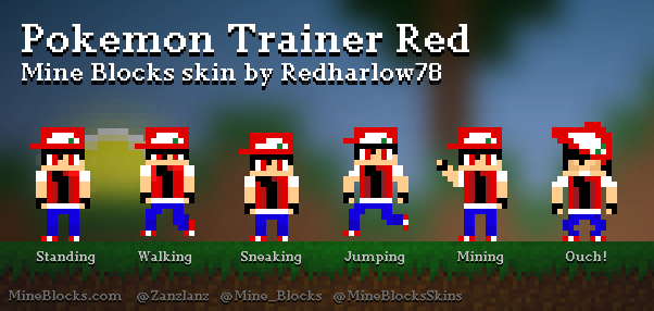 Mine Blocks - Pokemon Trainer Red skin by Redharlow78