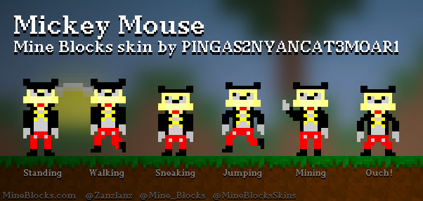 Mine Blocks Mickey Mouse Skin By PINGAS2NYANCAT3MOAR1