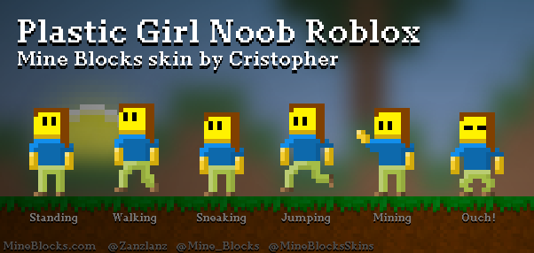 Mine Blocks Plastic Girl Noob Roblox Skin By Cristopher - roblox girl noob skin roblox