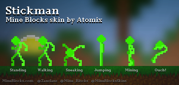 Mine Blocks - Stickman Blue skin by StefanoJS + Atomix