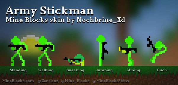 Mine Blocks - Stickman Blue skin by StefanoJS + Atomix