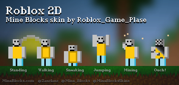 Mine Blocks Roblox 2d Skin By Roblox Game Plase - roblox in 2d