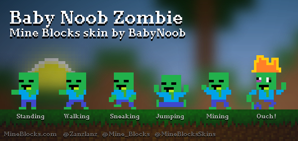 Classic Zombie Noob (Roblox Noob) Minecraft Mob Skin