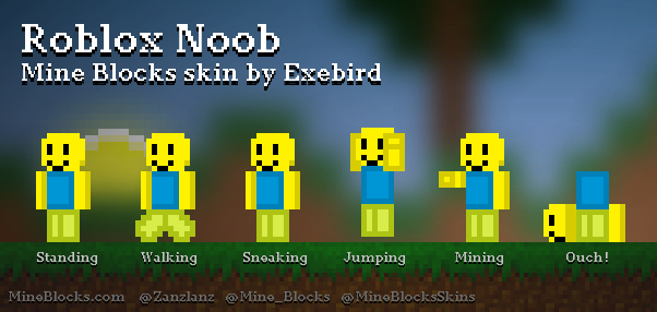 Mine Blocks Roblox Noob Skin By Exebird - picture of a roblox noob skin