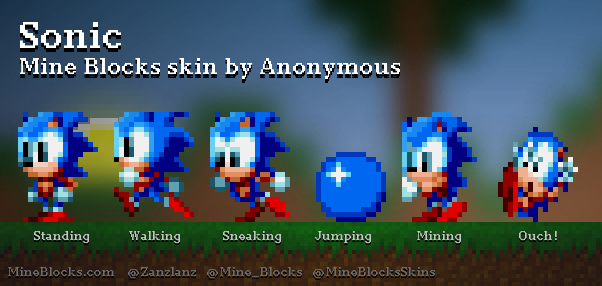 Impatient Sonic Sprite Minecraft Mob Skin