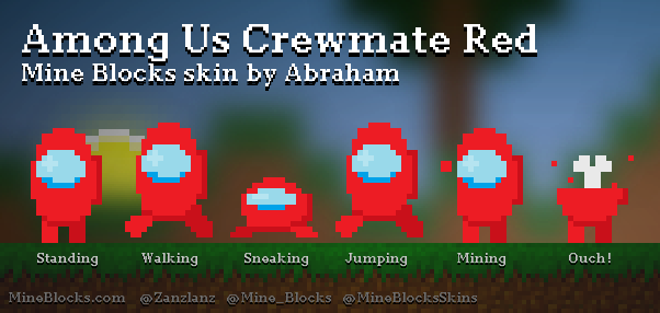 Mine Blocks Skins on X: Among Us Crewmate Red skin by Jose Estebam!    / X