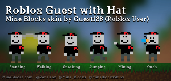 Mine Blocks - Roblox Guest with Hat skin by Guestf28 (Roblox User)