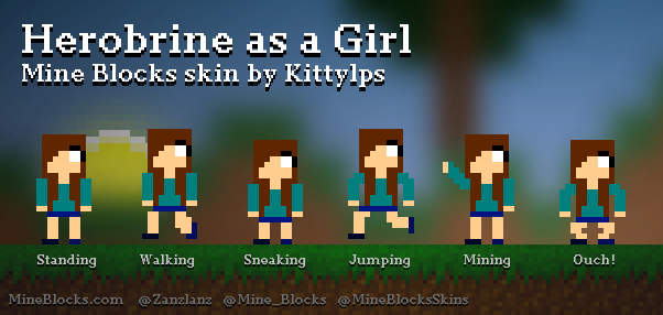 Mine Blocks - Herobrine as a Girl skin by Kittylps